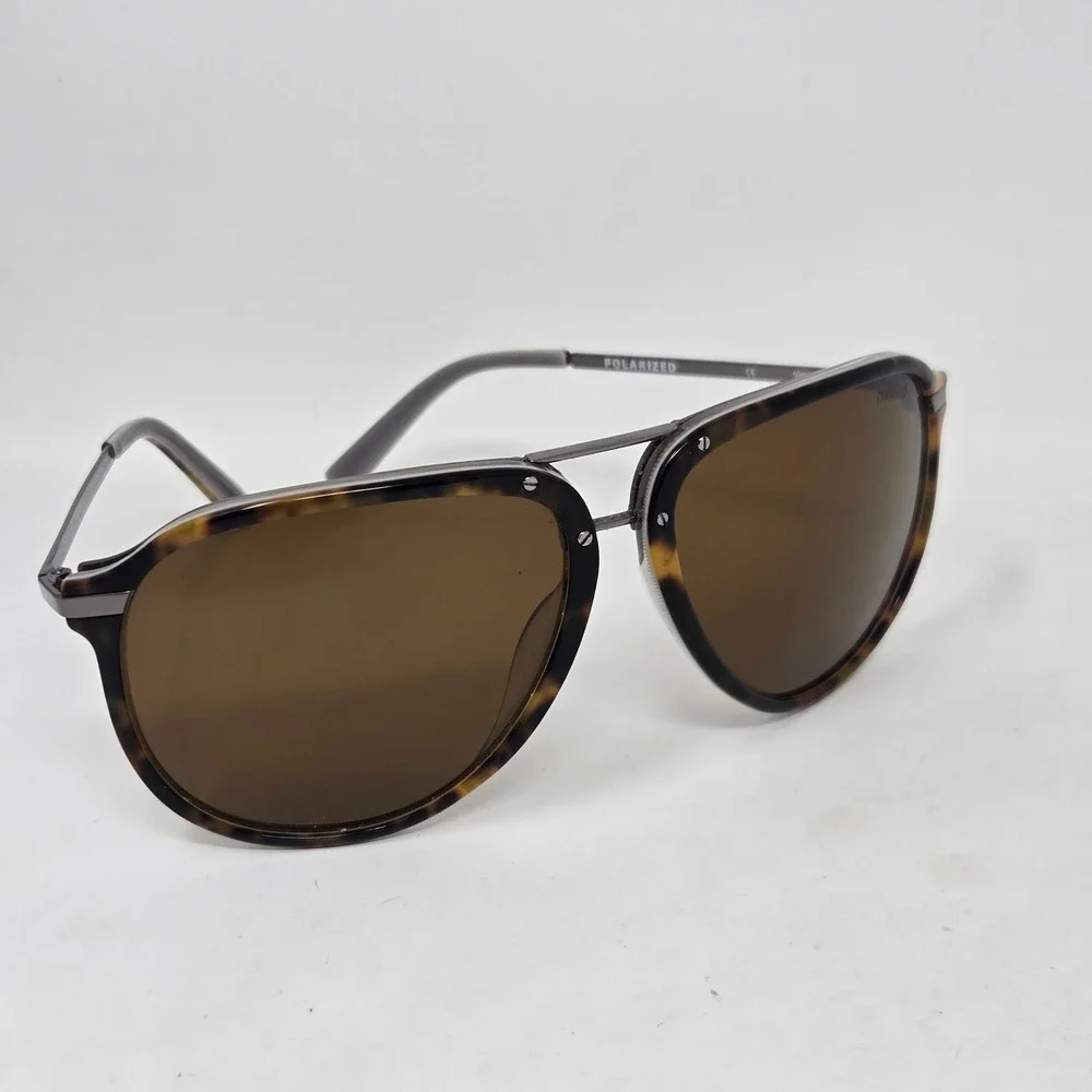 Calvin Klein Collection Polarized Sunglasses Tortoise Pilot CK7253SP 216 Mens